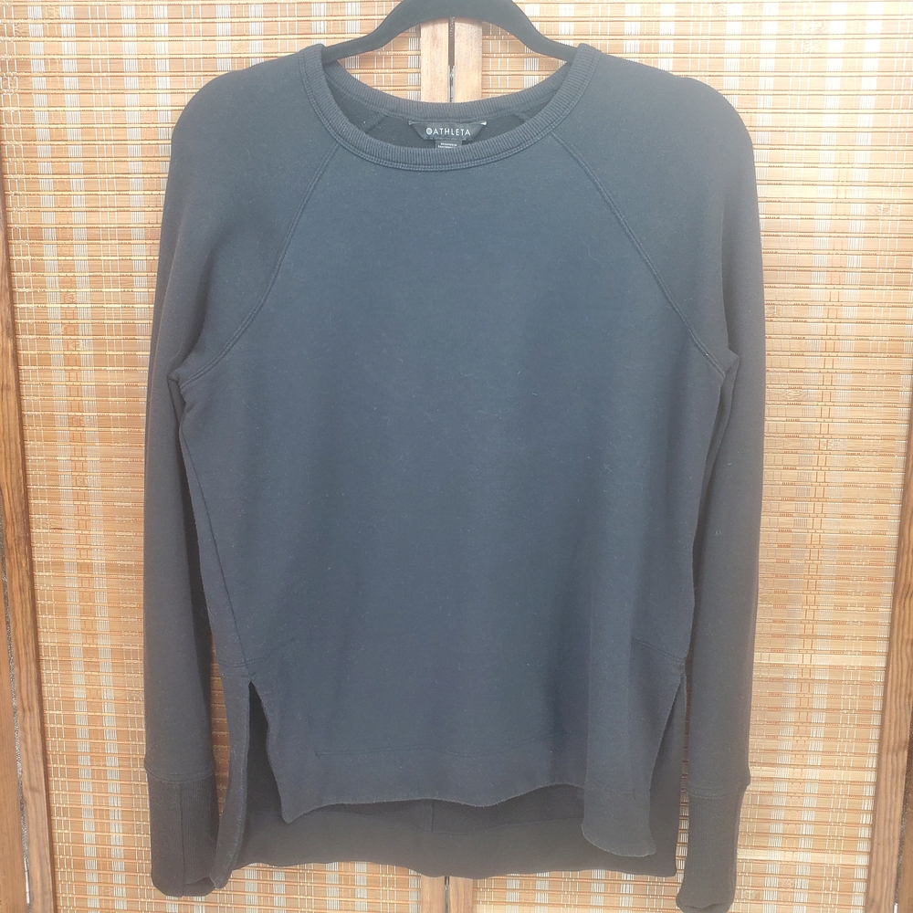 ♡ Athleta Coaster Luxe Recover Sweatshirt Black Size XXS